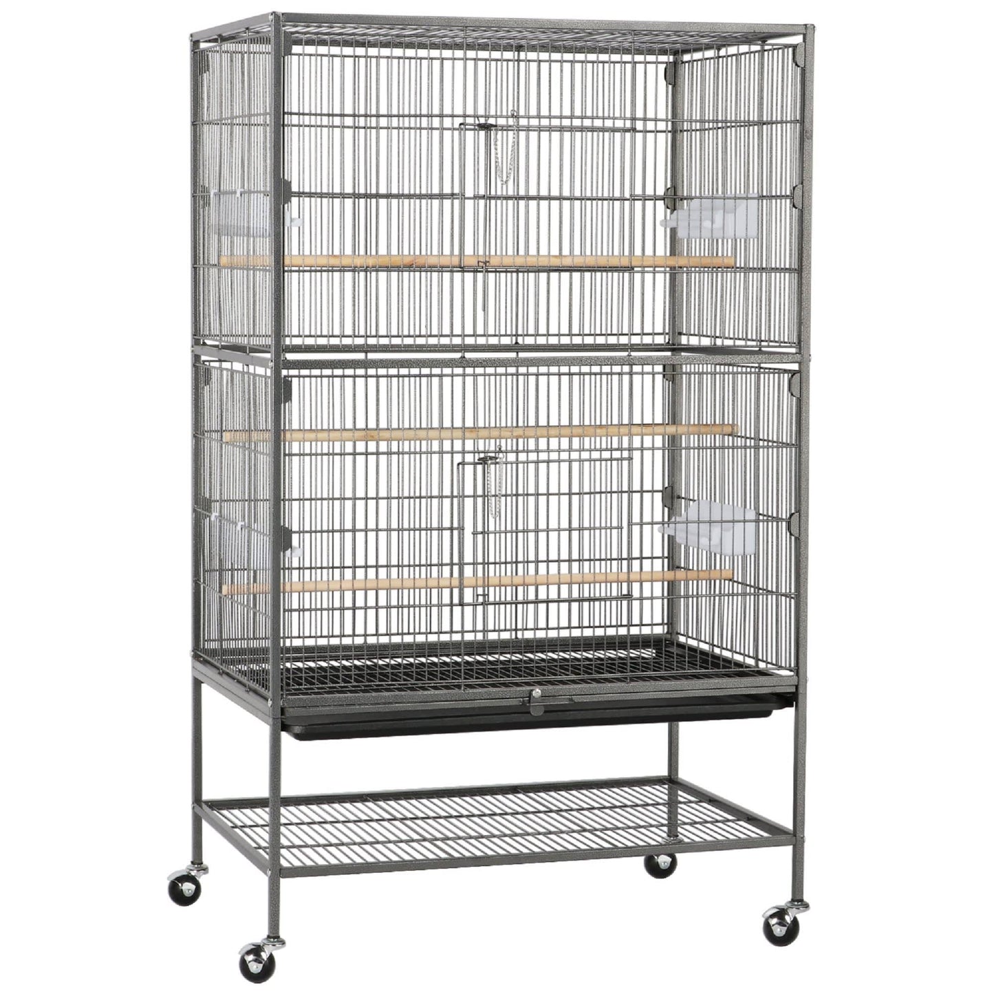 Topeakmart Black Large Bird Cage With Storage Shelf, 52 H