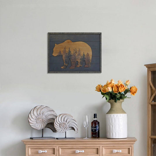 Rustic Wood Grizzly Bear Wall Décor Loon Peak Size: 12 X 16