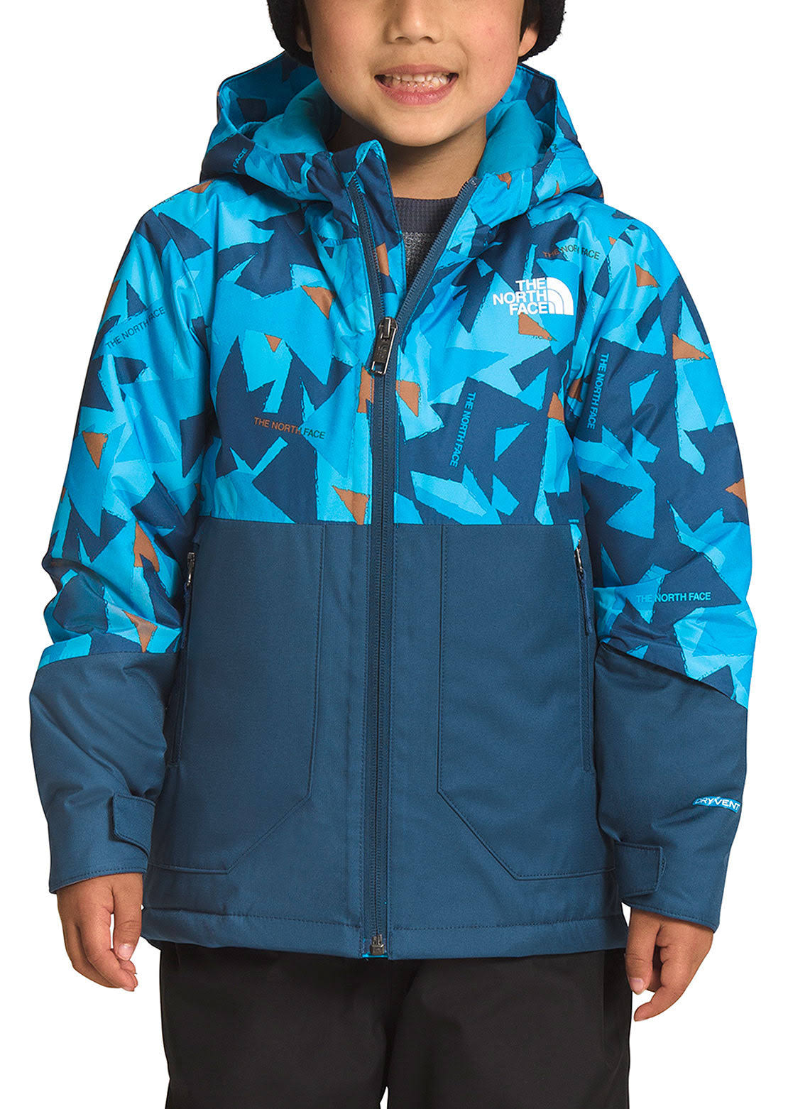 The North Face Kids Freedom Insulated Jacket Acoustic Blue Triangle Camo Print / 2t