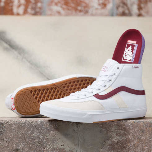 Vans Crockett High Shoe (White/Red) 7.0 Men = 8.5 Women