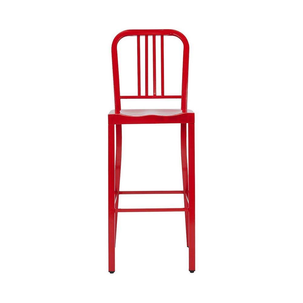 Stylewell Kipling Ruby Red Metal Bar Stool With Back