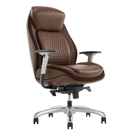 Shaquille O neal Zethus Ergonomic Bonded Leather High-Back Executive Chair, Brown