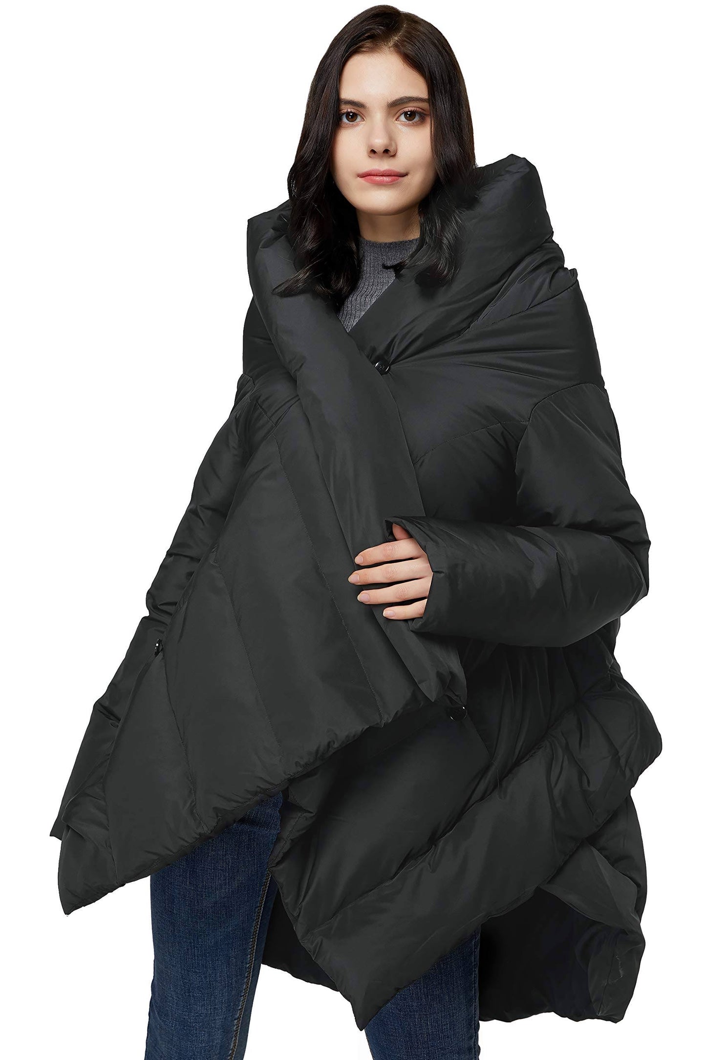 Orolay Women s Puffer Down Coat Cloak-Type Jacket