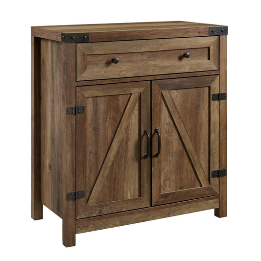 Walker Edison 30 Farmhouse Barn Door Accent Cabinet - Reclaimed Barnwood