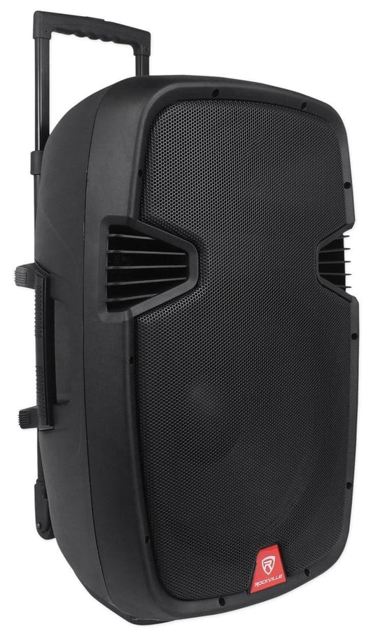 Rockville Ram15bt 15 Rechargable Powered 800w Pa Speaker 2 Mics Bluetooth