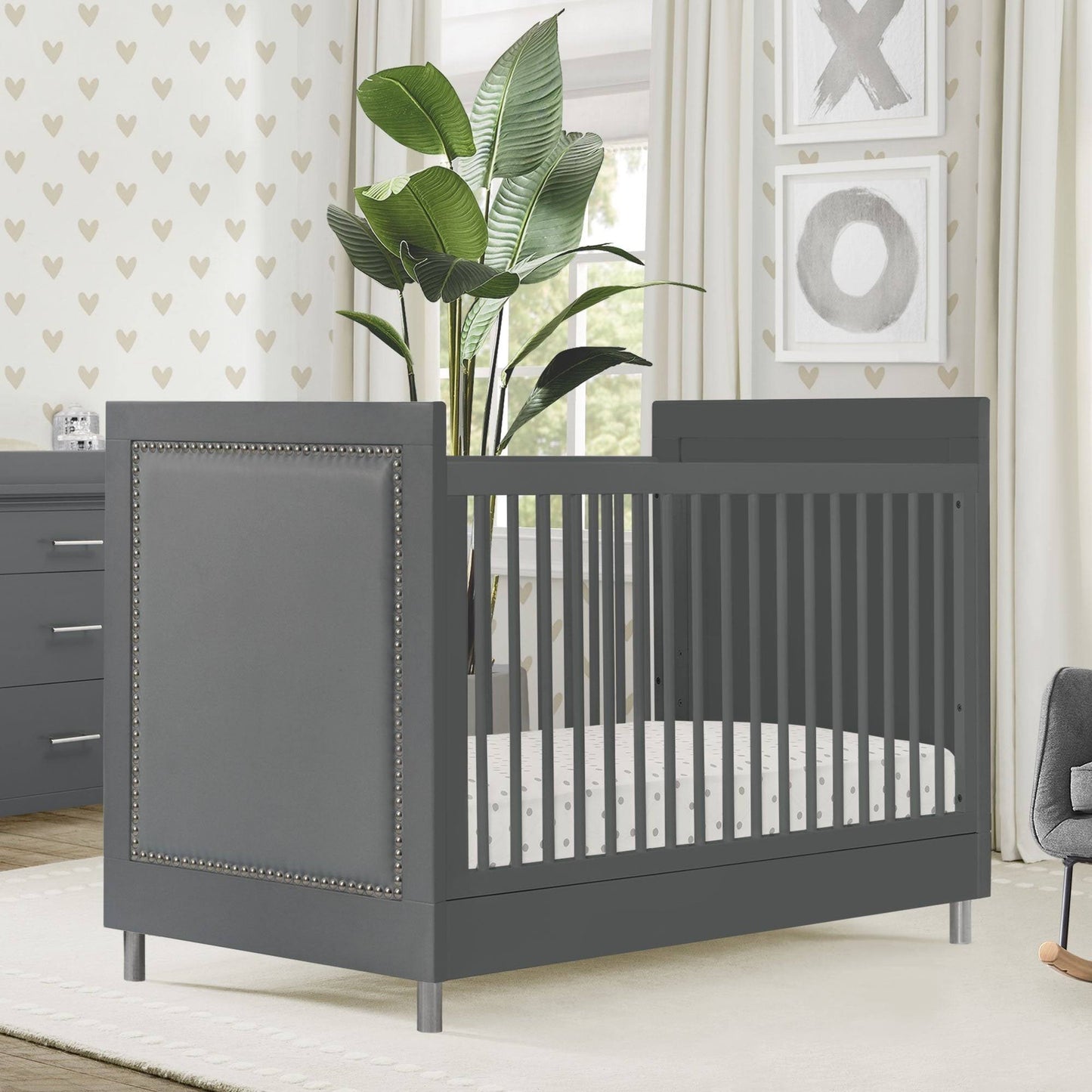 Serta Avery 3-In1 Convertible Crib In Charcoal Grey