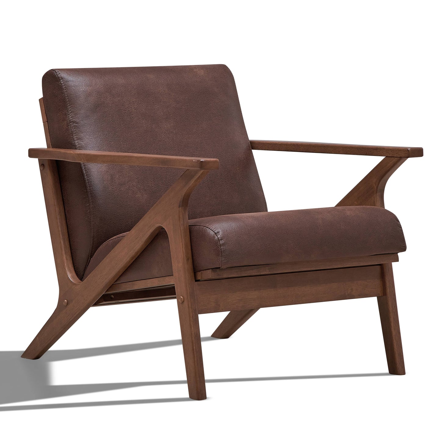 Omax Decor Zola Lounge Chair - Brown/Walnut