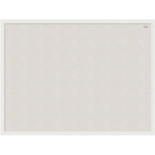 U Brands Linen Bulletin Board, 40 X 30, White Wood Frame