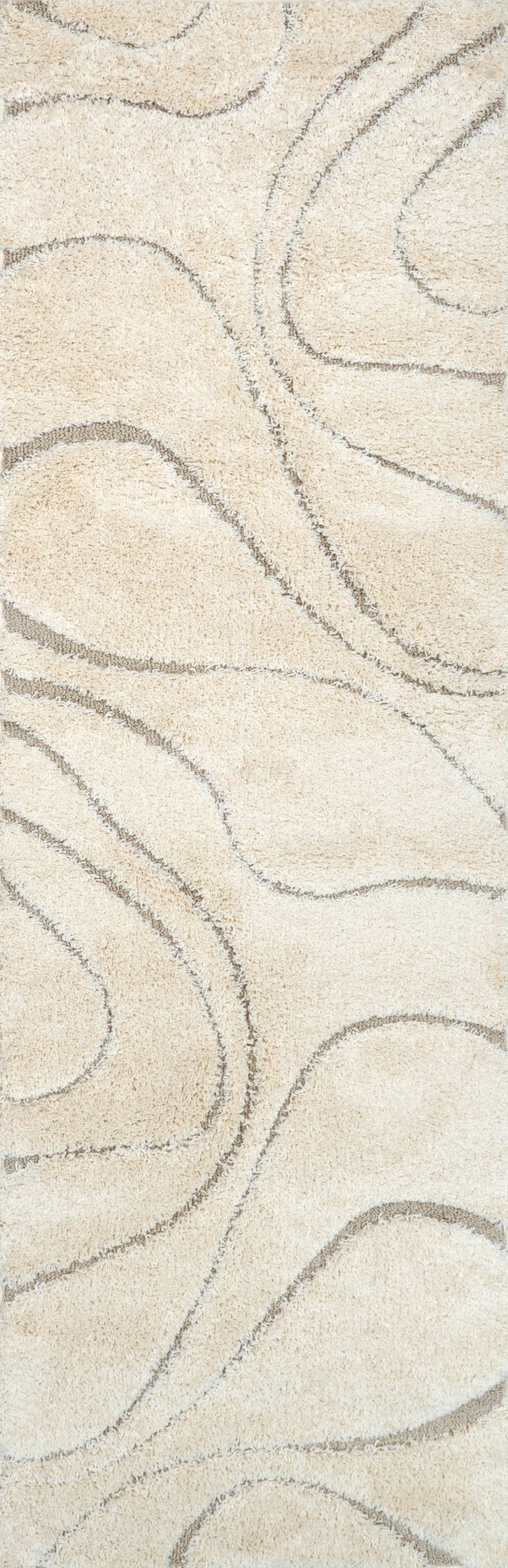 Nuloom Carolyn Curves Shag 5 3 X 7 6 Area Rug In Cream