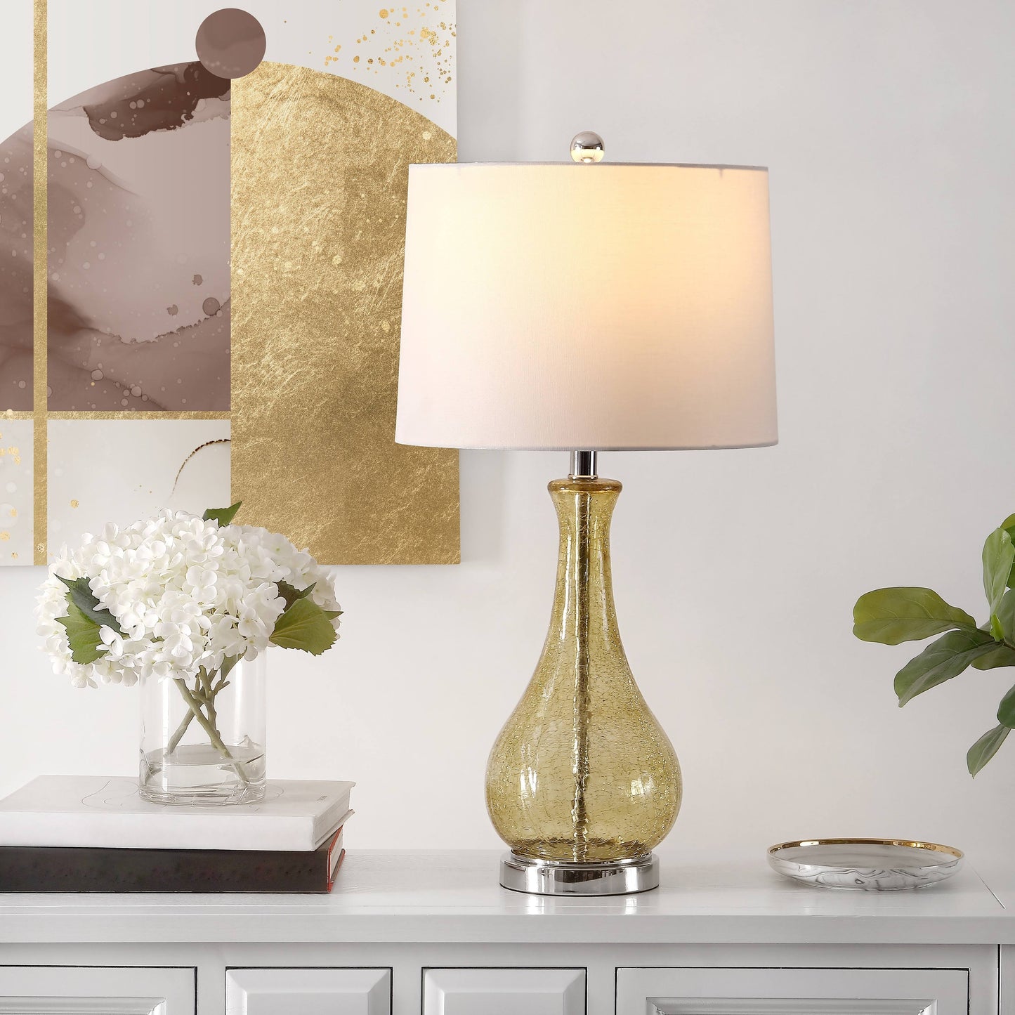 Safavieh Finnley Light Blush Crackle Table Lamp