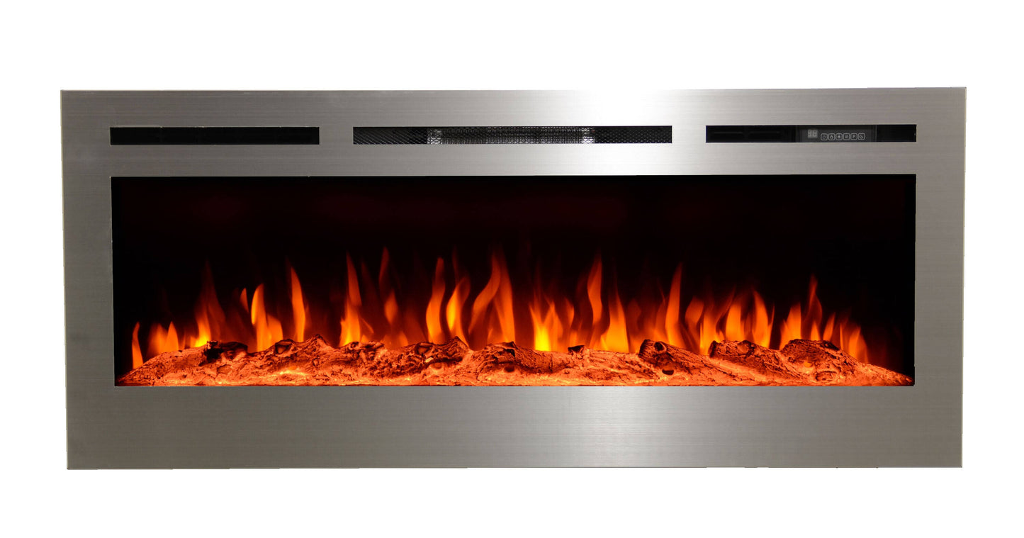 Touchstone Sideline Stainless Steel 50 Recessed Electric Fireplace 86273