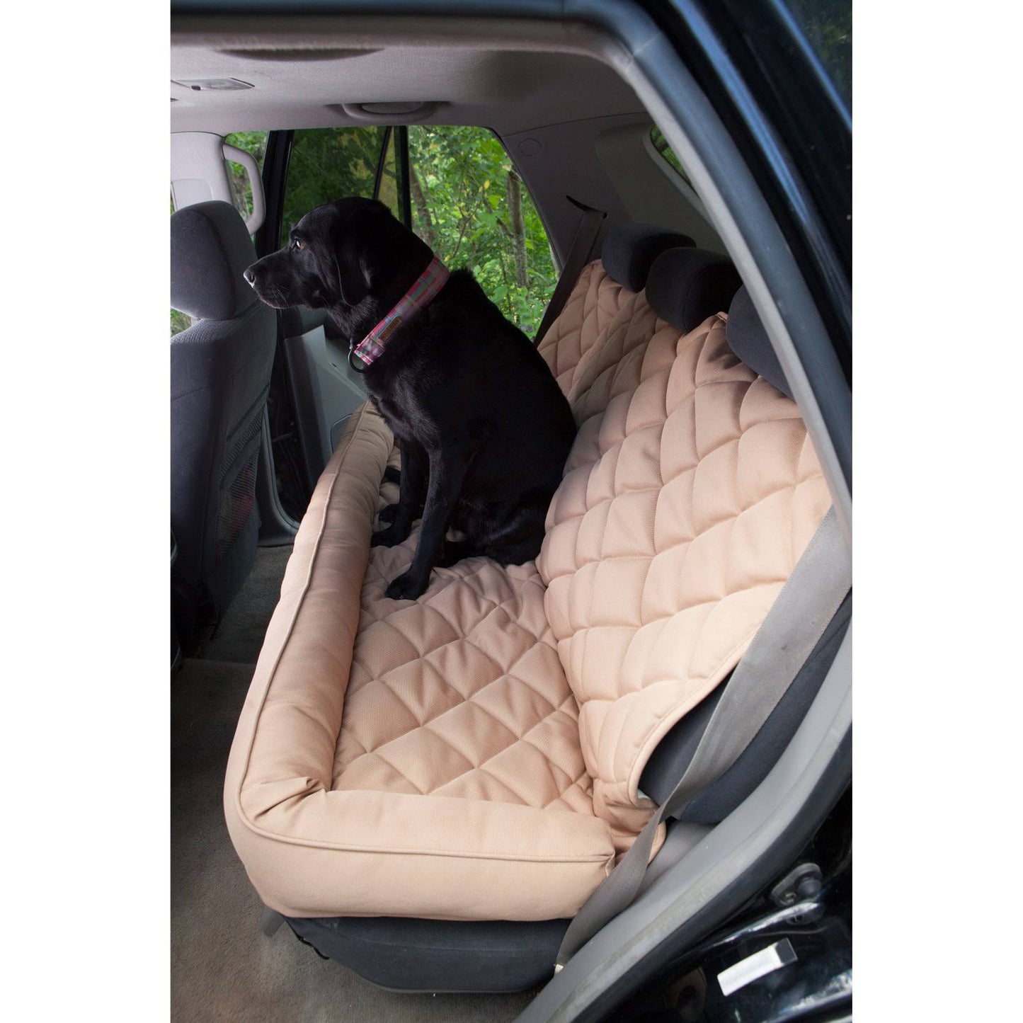 3 Dog Pet Supply Back Seat Protector With Bolster - Grey