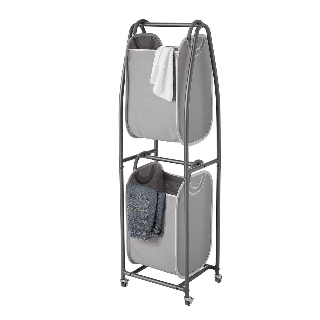 Neatfreak Nfc03157 6a6a6a-001 2-Tier Rolling Vertical Laundry Sorter With Hamper-Totes And Everfresh Odor Control