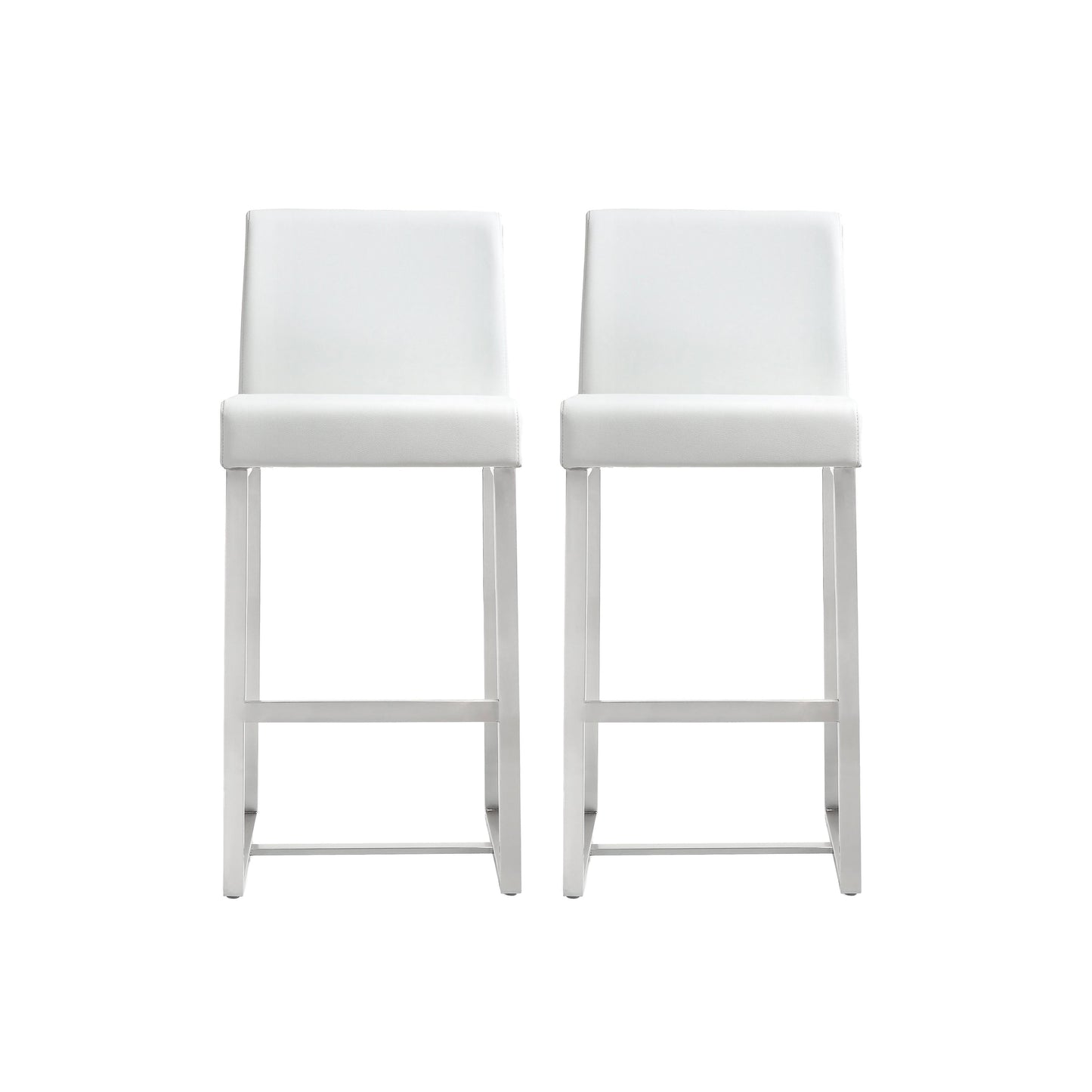 Tov Furniture Denmark Stainless Steel Barstool - Set Of 2, White