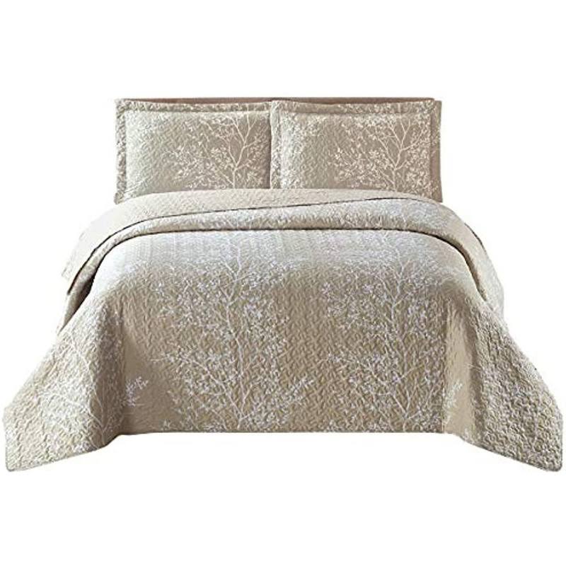 Royal Tradition Odette Grey Reversible Coverlets, Full/Queen Over-Sized 3pc Quilt Set (92-Inch Wide X 96-Inch Long) Lightweight