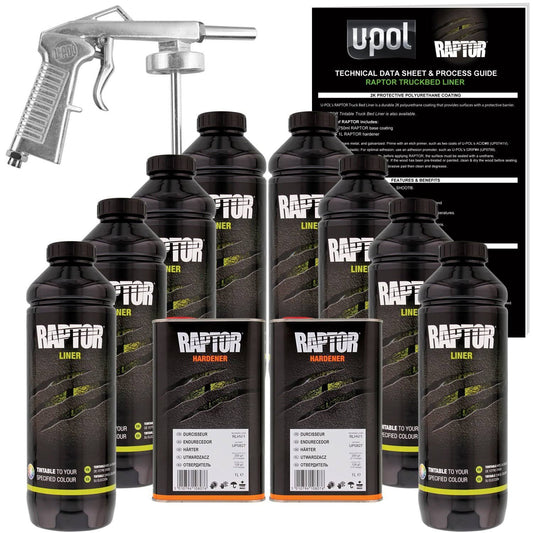 U-Pol Raptor Tintable Urethane Spray-On Truck Bed Liner Kit W/ Free Spray Gun 8 Liters