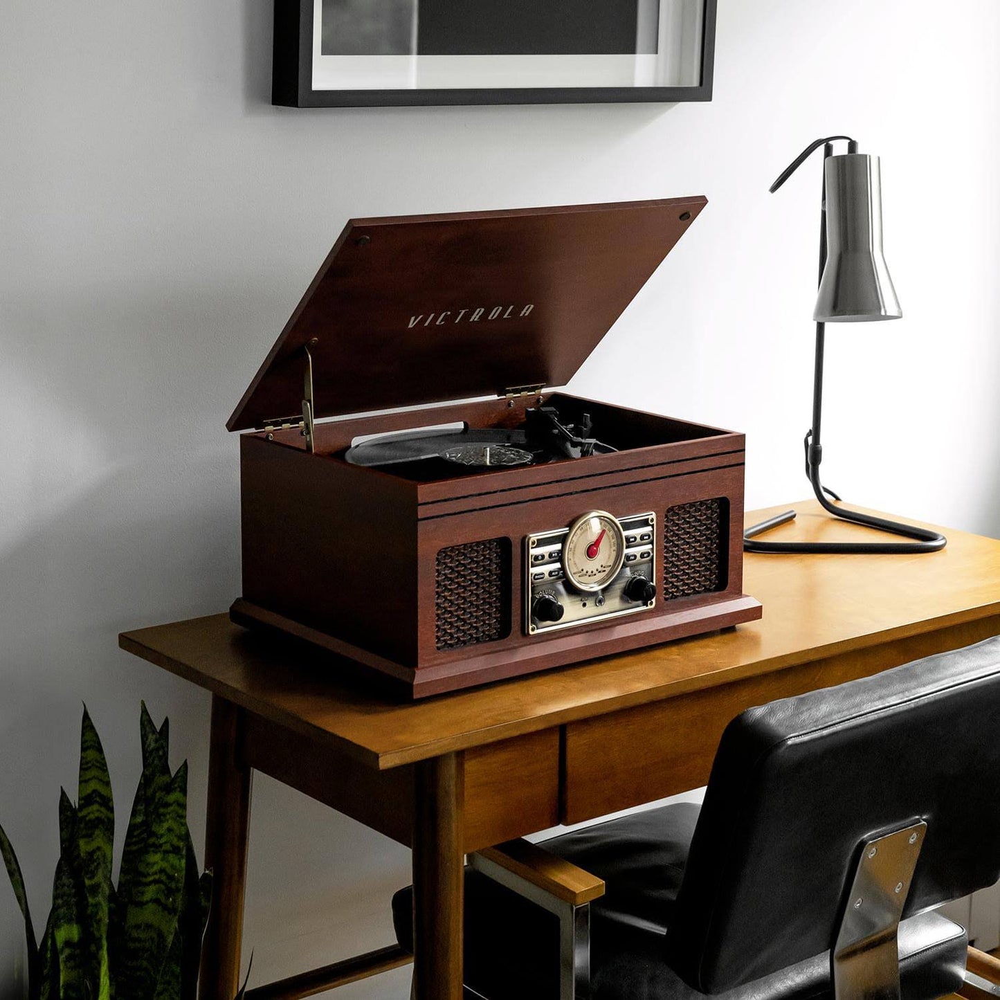 Victrola 4-In-1 Wooden Music Center