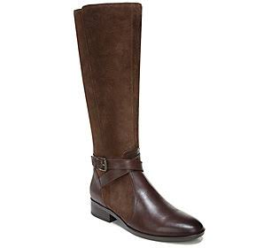 Naturalizer Rena Wide Calf Leather Tall Boots, Womens, 8m, Chocolate