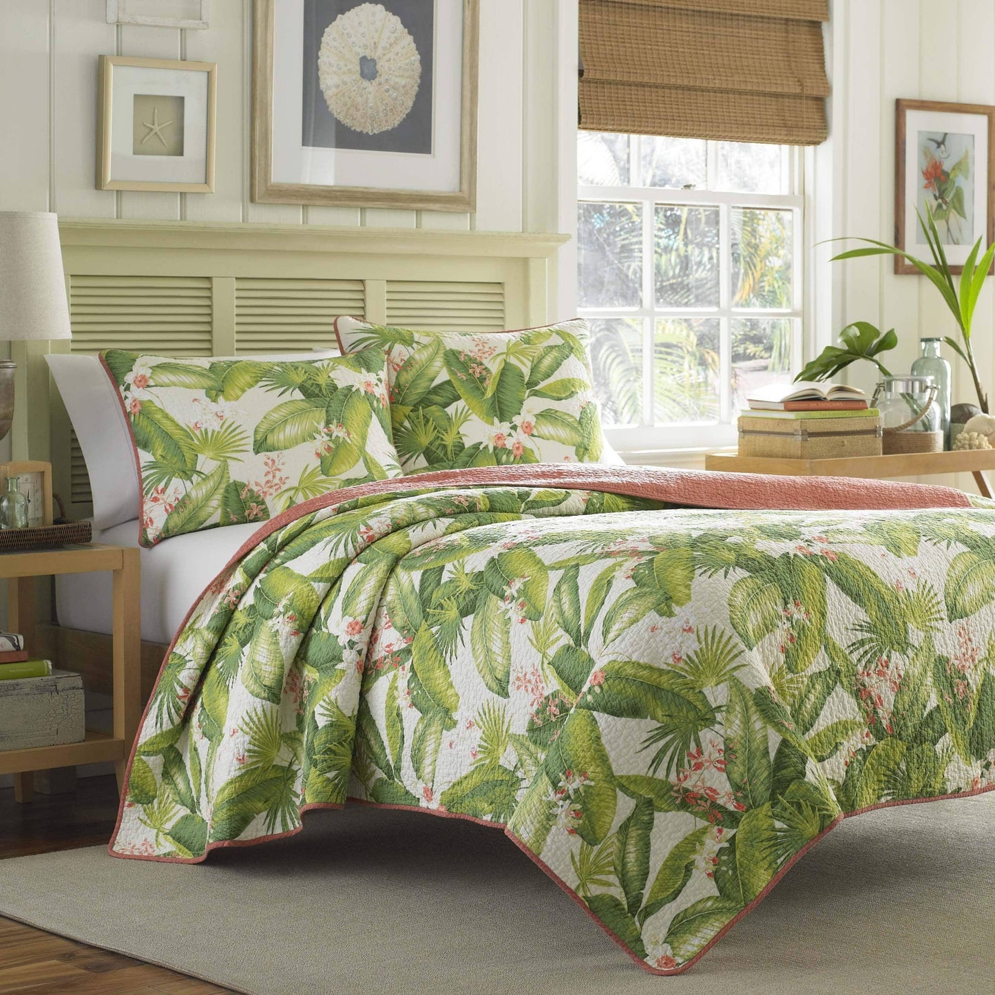 Tommy Bahama, Ecru Aregada Dock Quilt Set, Twin