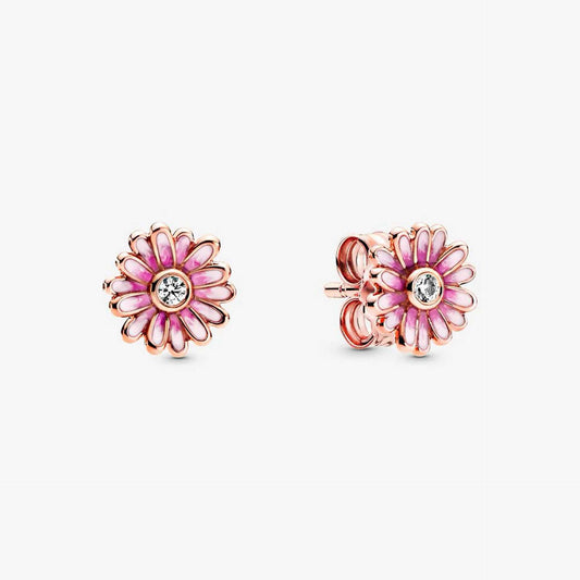 Pandora Rose Pink Daisy Flower Stud Earrings