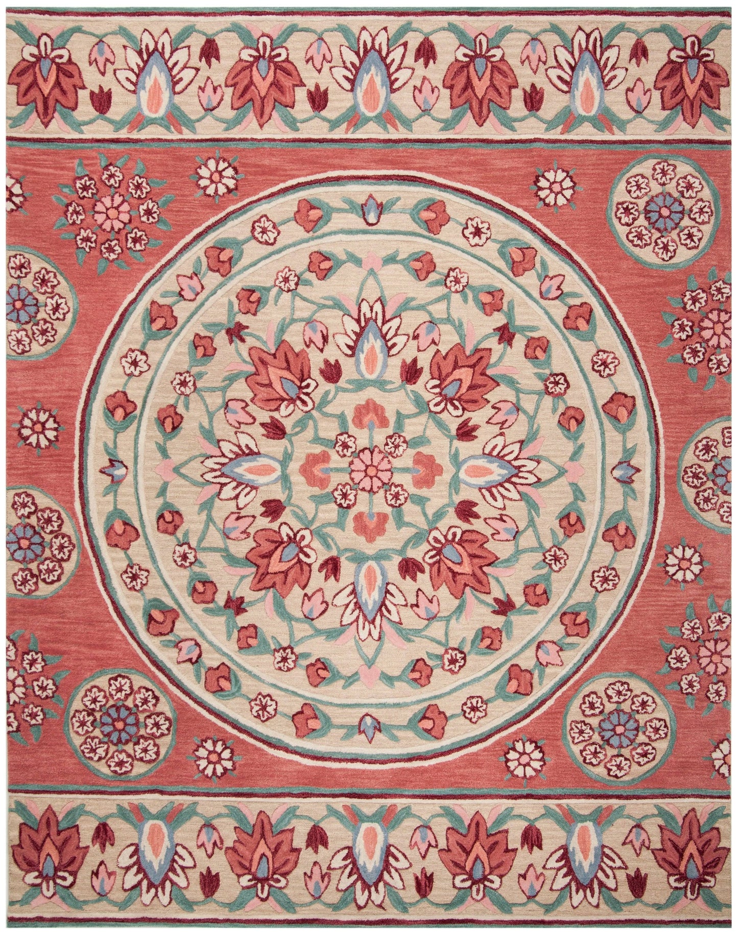 Safavieh 8 X 10 Bellagio Blg601q Red Beige Rug