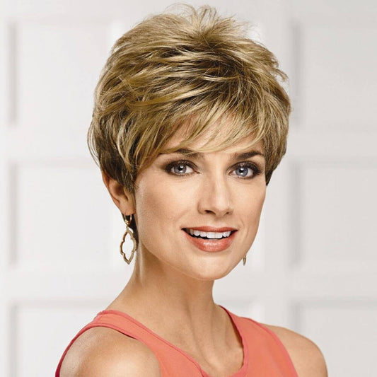 Paula Young Lauren Whisperlite Wig Short, Spirited Pixie Wig With Richly Texturized, Piecey Layers And Wispy, Side-Swept Bangs/Multi-Tonal Shades Of