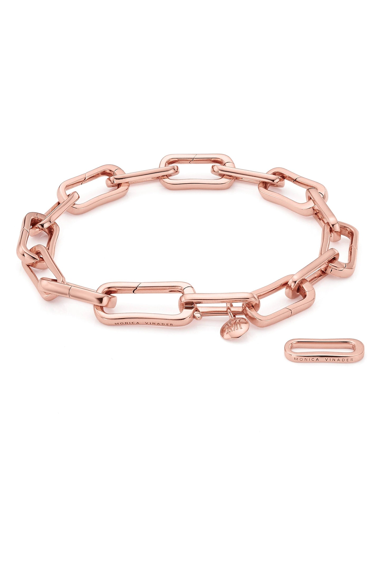 Monica Vinader 18k Rose Gold Alta Capture Charm Bracelet