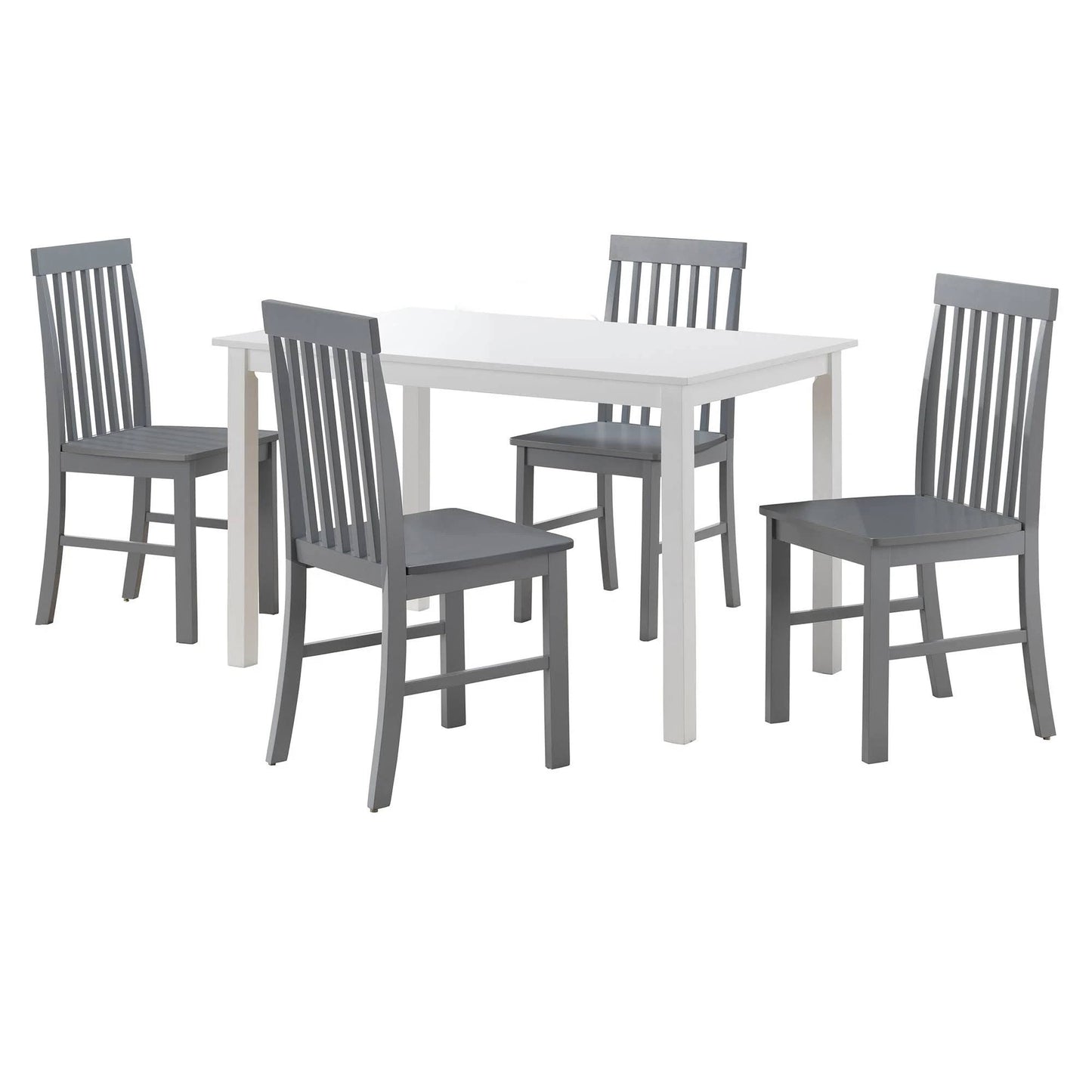 Walker Edison 5 Piece Modern Dining Set White Grey