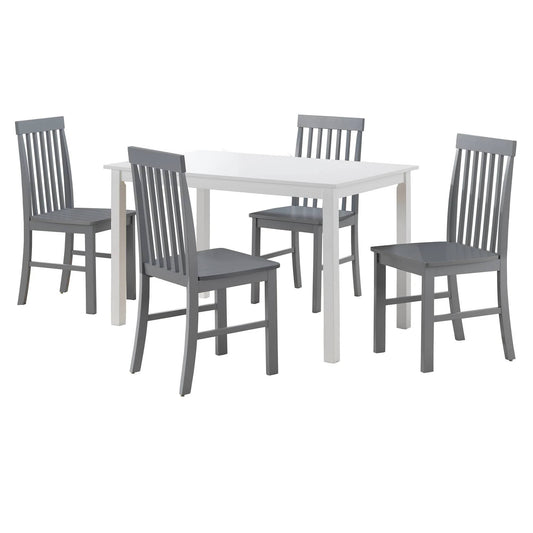 Walker Edison 5 Piece Modern Dining Set White Grey