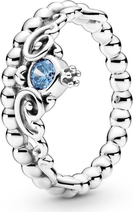 Pandora 199191c01-50 Disney Cinderella Blue Tiara Ring Size 5