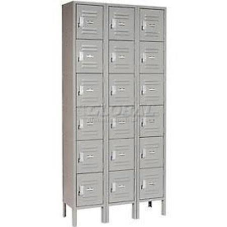 Nexel Industries I6188asgy Assembled 6 Tier & 18 Door Locker- Gray - 12 X 18 X 12 In.