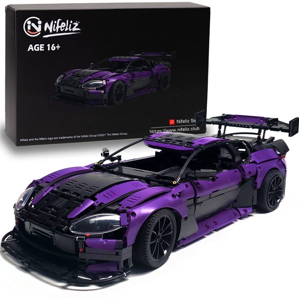 Nifeliz Super Car Gt4 Moc Building Blocks And Construction Toy, Adult Collectible Model Cars Set To Build, 1:8 Scale Sports Car Model (3850 Pcs)