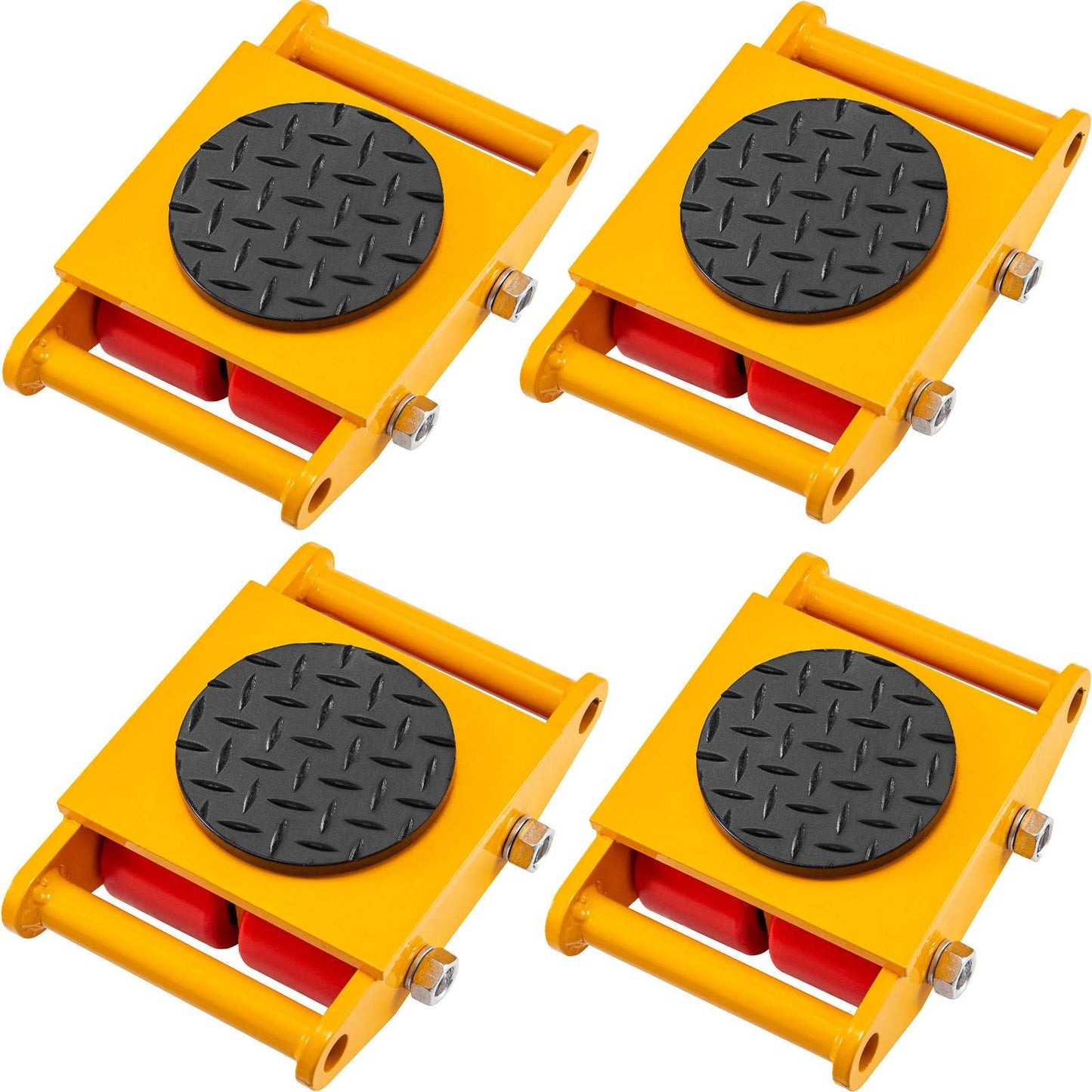 Vevor Machinery Movermachinery Skate Dolly6t, W/ 360 Rotation, 4pcs In Yellow