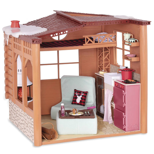 Our Generation Cozy Cabin Dollhouse Playset For 18 Dolls