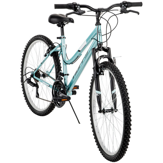 Women s 26 Rock Creek Mountain Bike Off Road Trail Tires 18-Speed Bicycle, Blue