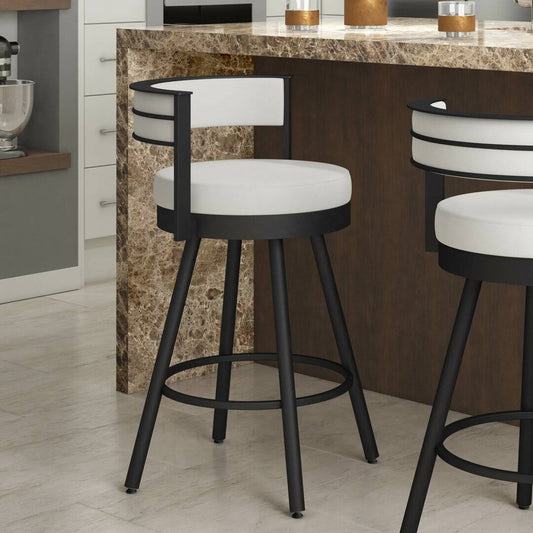 Traci Swivel Bar Stool Brayden Studio Color: Black, Upholstery: Gray, Seat Height: Counter Stool (26 Seat Height)