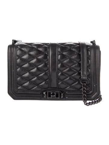 Rebecca Minkoff Chevron Quilted Small Love Crossbody, Black