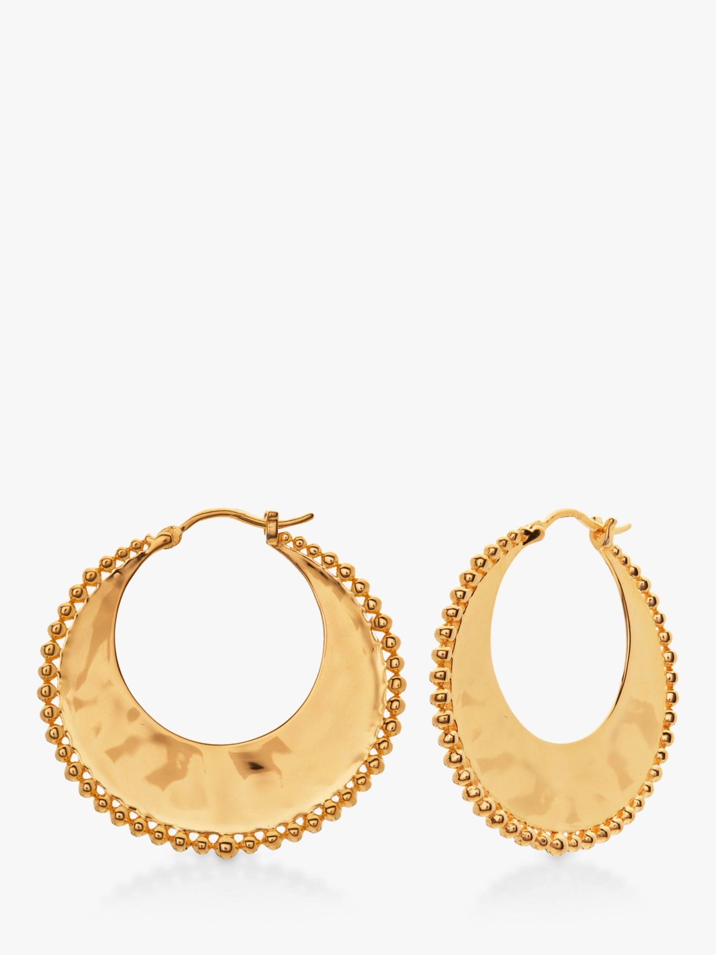 Monica Vinader Deia Beaded Hoop Earrings Yellow Gold