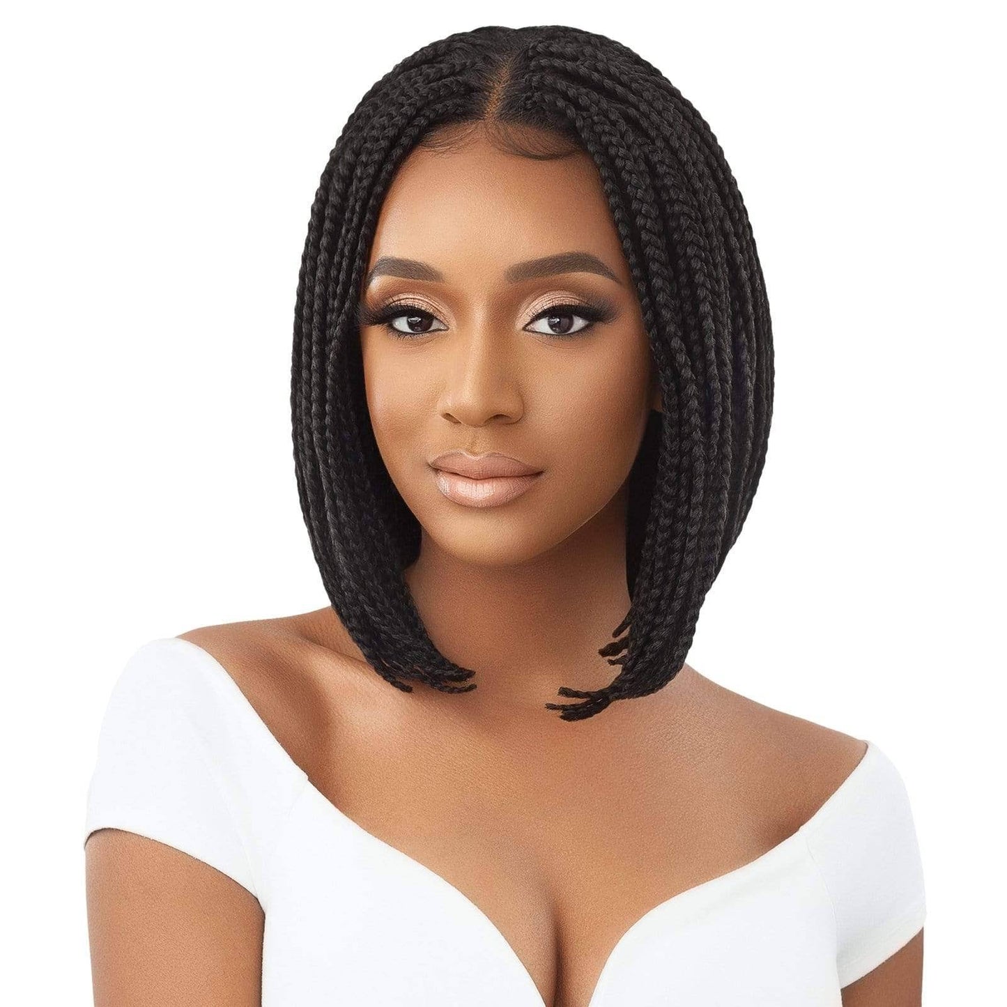 Outre 4x4 Hd Pre-Braided Lace Front Wig - Box Braid Bob 12 - 1b