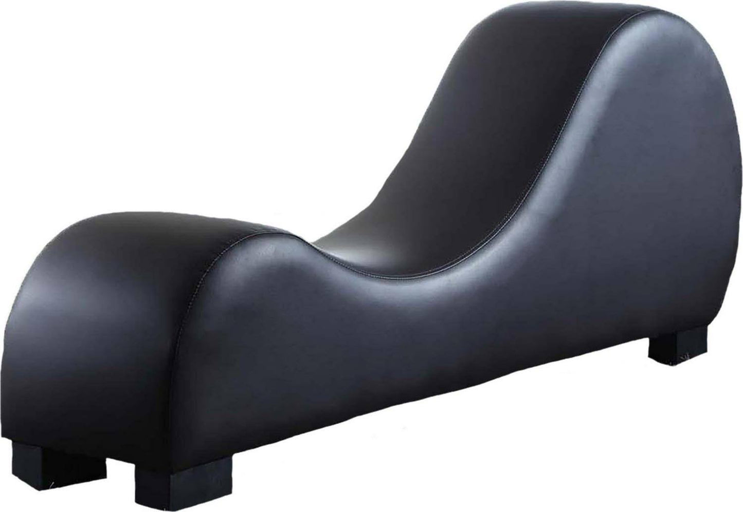 U.S Pride Furniture Dilys Faux Leather Armless Chaise Lounge In Black