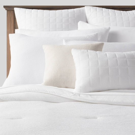 12pc Full Micro Texture Comforter & Sheet Bedding Set White - Threshold