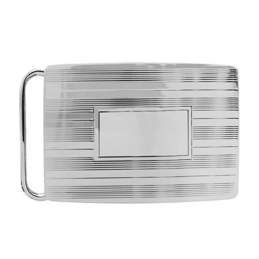 Trafalgar 30mm Engine Turned Rhodium Compression Belt Buckle