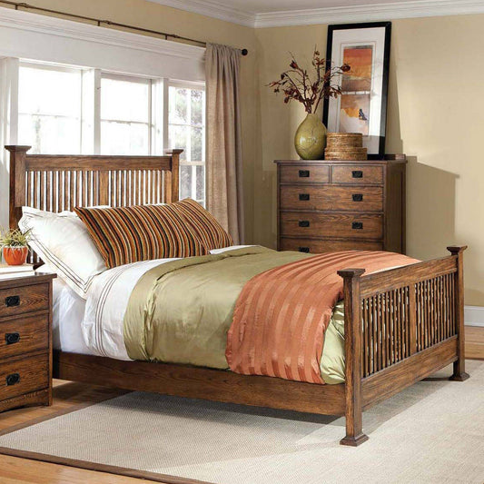 Oak Park Mission Queen Slat Panel Bed