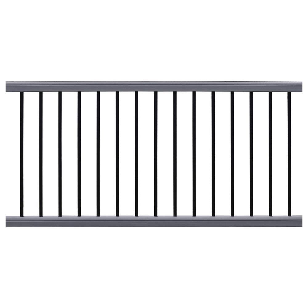 Newtechwood Ultrashield Hemispheres 36 In. X 3 In. X 6 Ft. Hawaiian Charcoal Black Composite Railing Kit