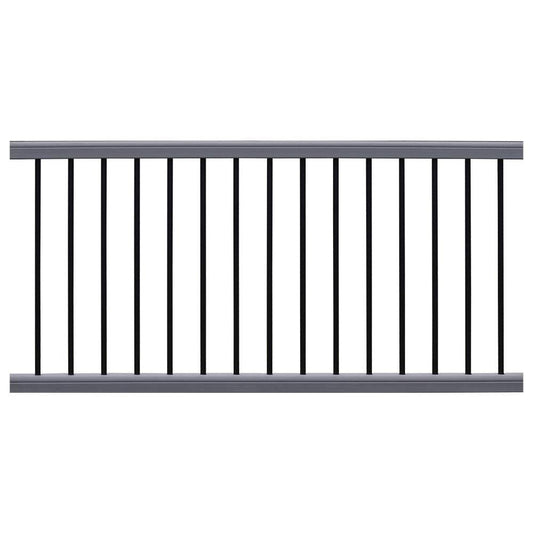 Newtechwood Ultrashield Hemispheres 36 In. X 3 In. X 6 Ft. Hawaiian Charcoal Black Composite Railing Kit