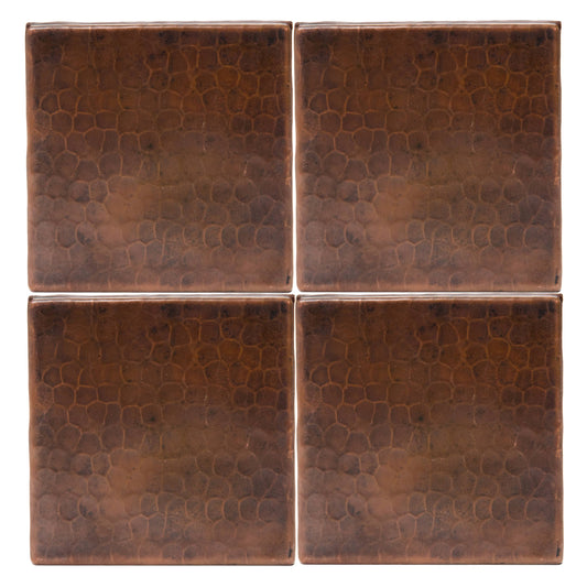 Premier Copper Products Hammered Copper Tile 4 X 4 - 4