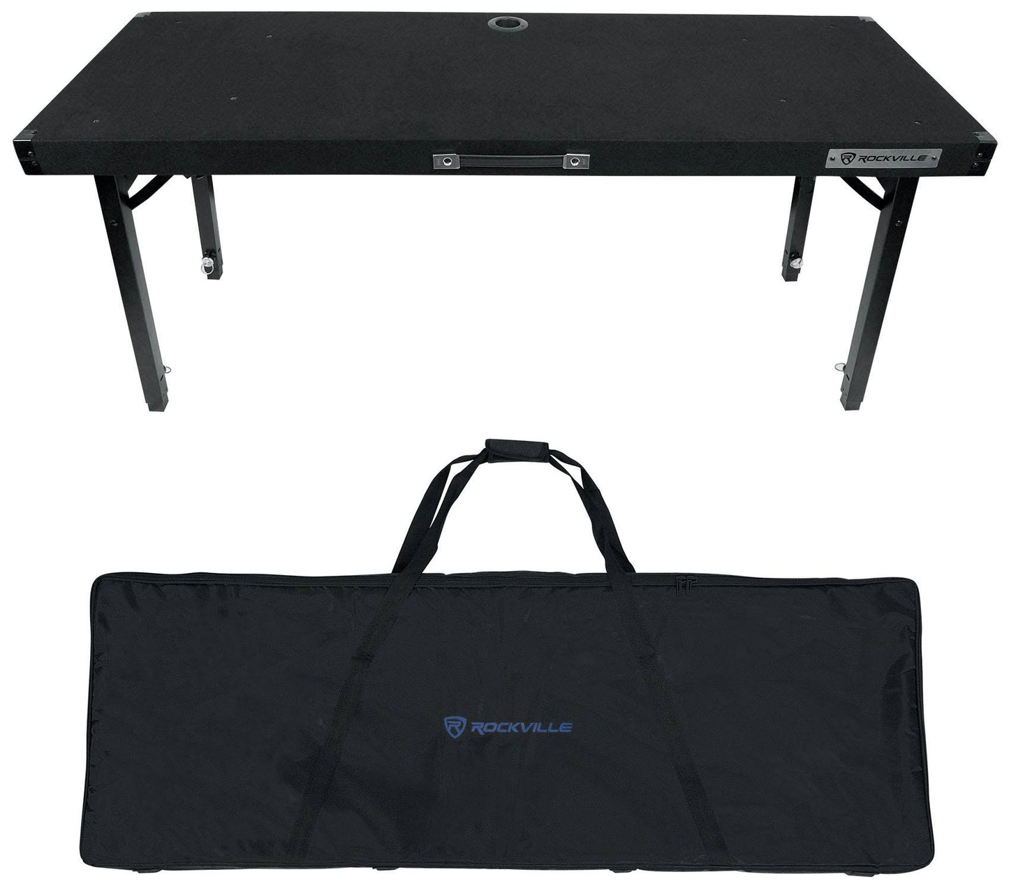 Rockville Rtbl4 Adjustable Height Dj Table Folding Legs + Carry Bag 20 X 60