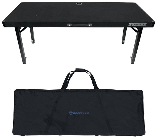 Rockville Rtbl4 Adjustable Height Dj Table Folding Legs + Carry Bag 20 X 60