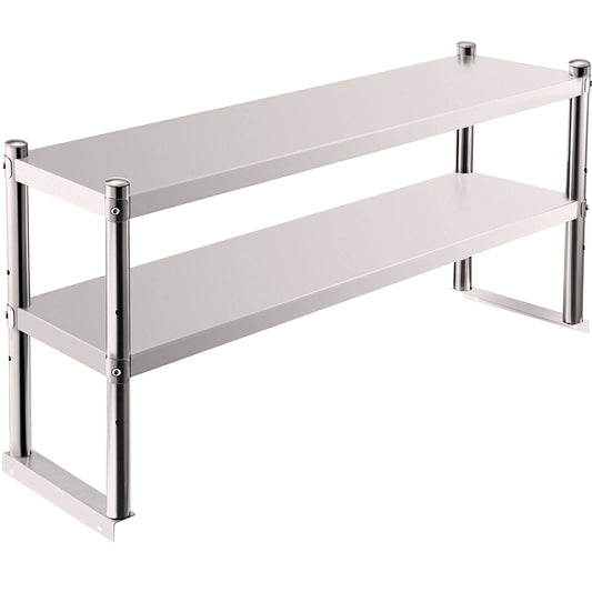 Vevor Double Overshelf Stainless Steel Overshelf 2-Tier 12 X 30 For Prep Table