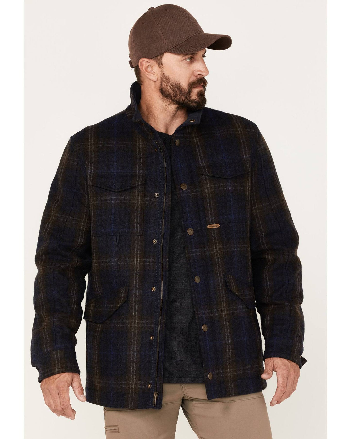 Powder River Outfitters Men s Full Snap Large Plaid Wool Jacket